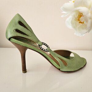 💚 ALDOs Genuine Leather Sandals with Gemstone Detail